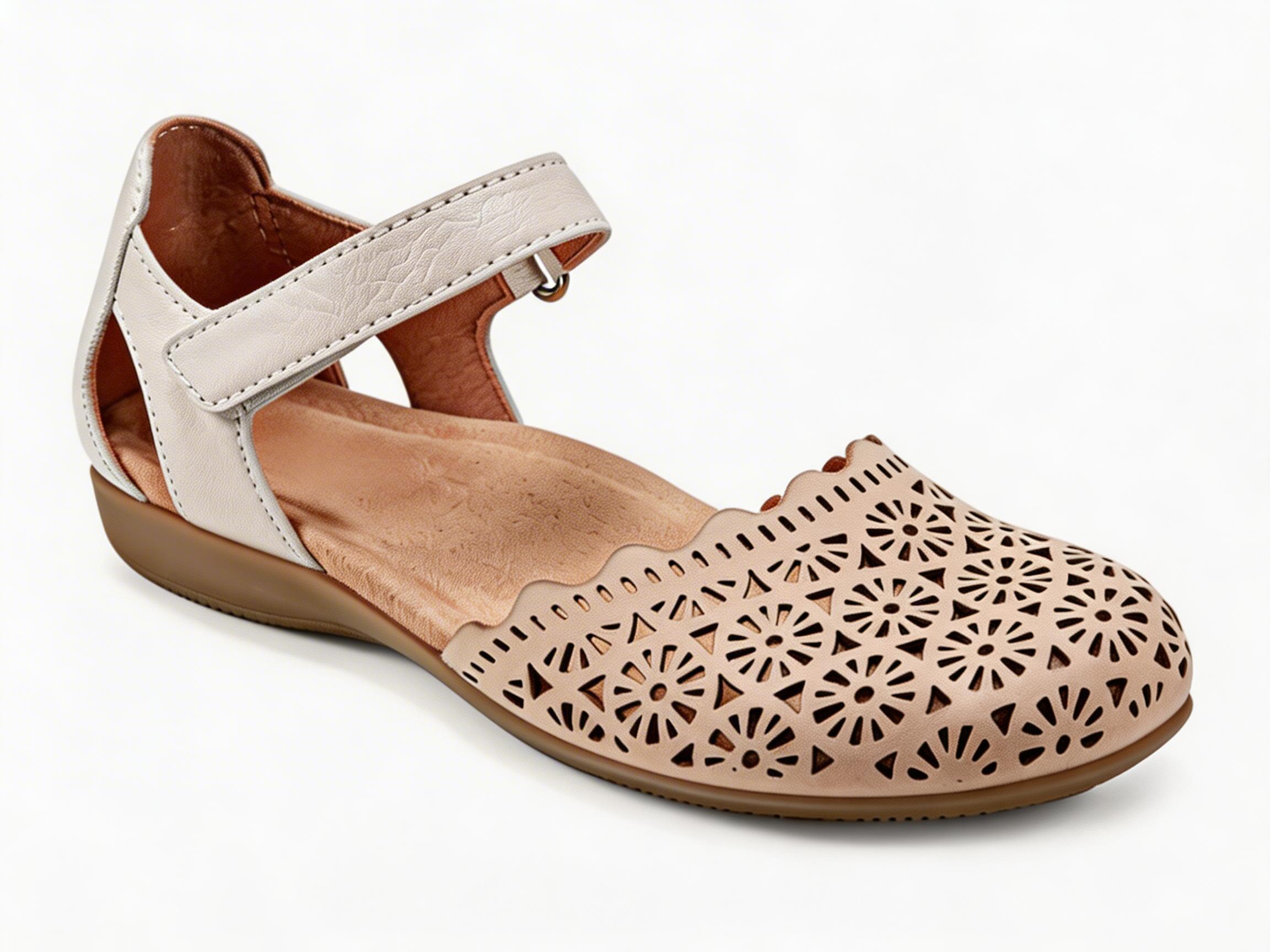 Women's Perforated Two-Piece Flat Sandals