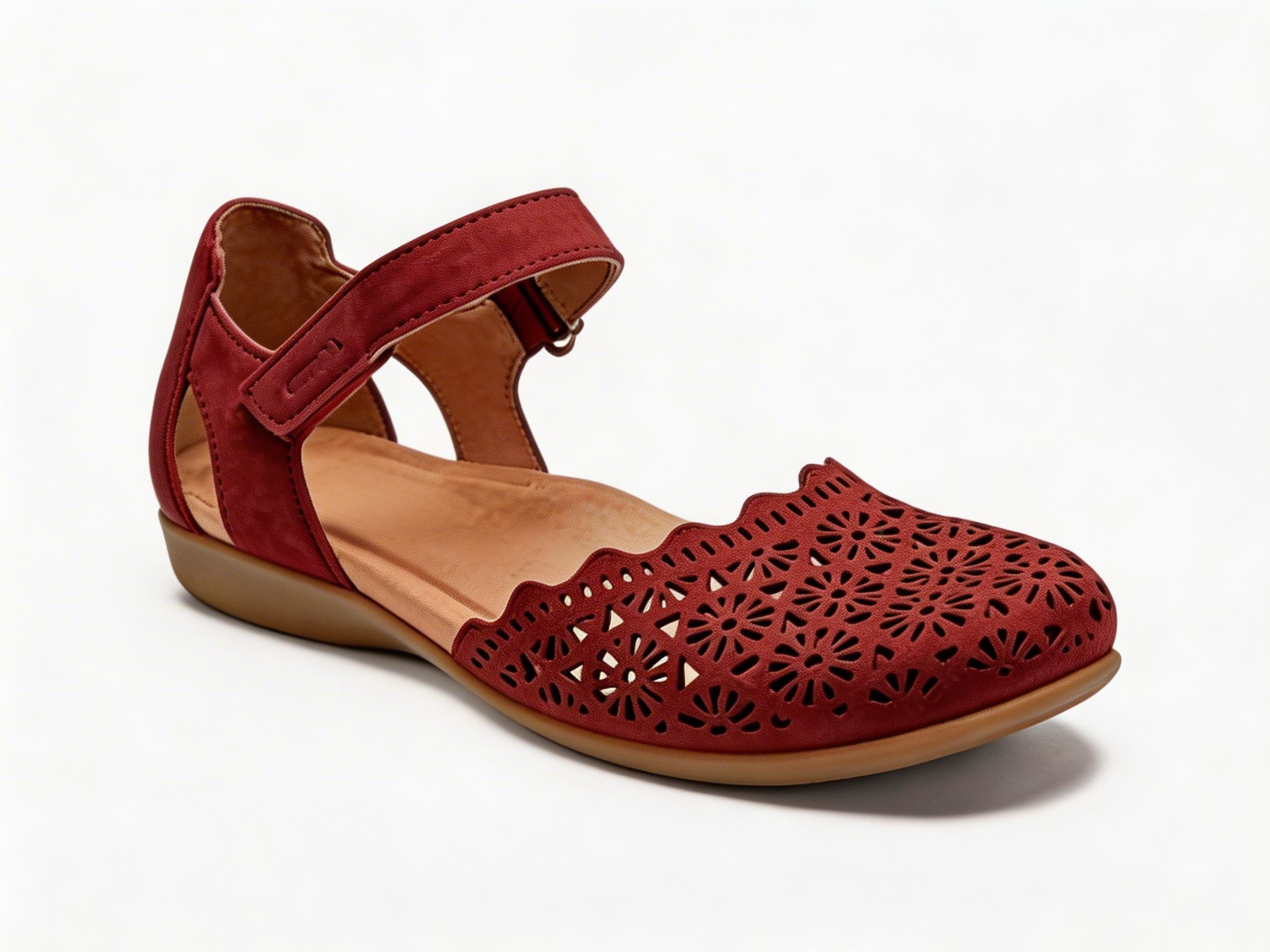 Women's Perforated Two-Piece Flat Sandals