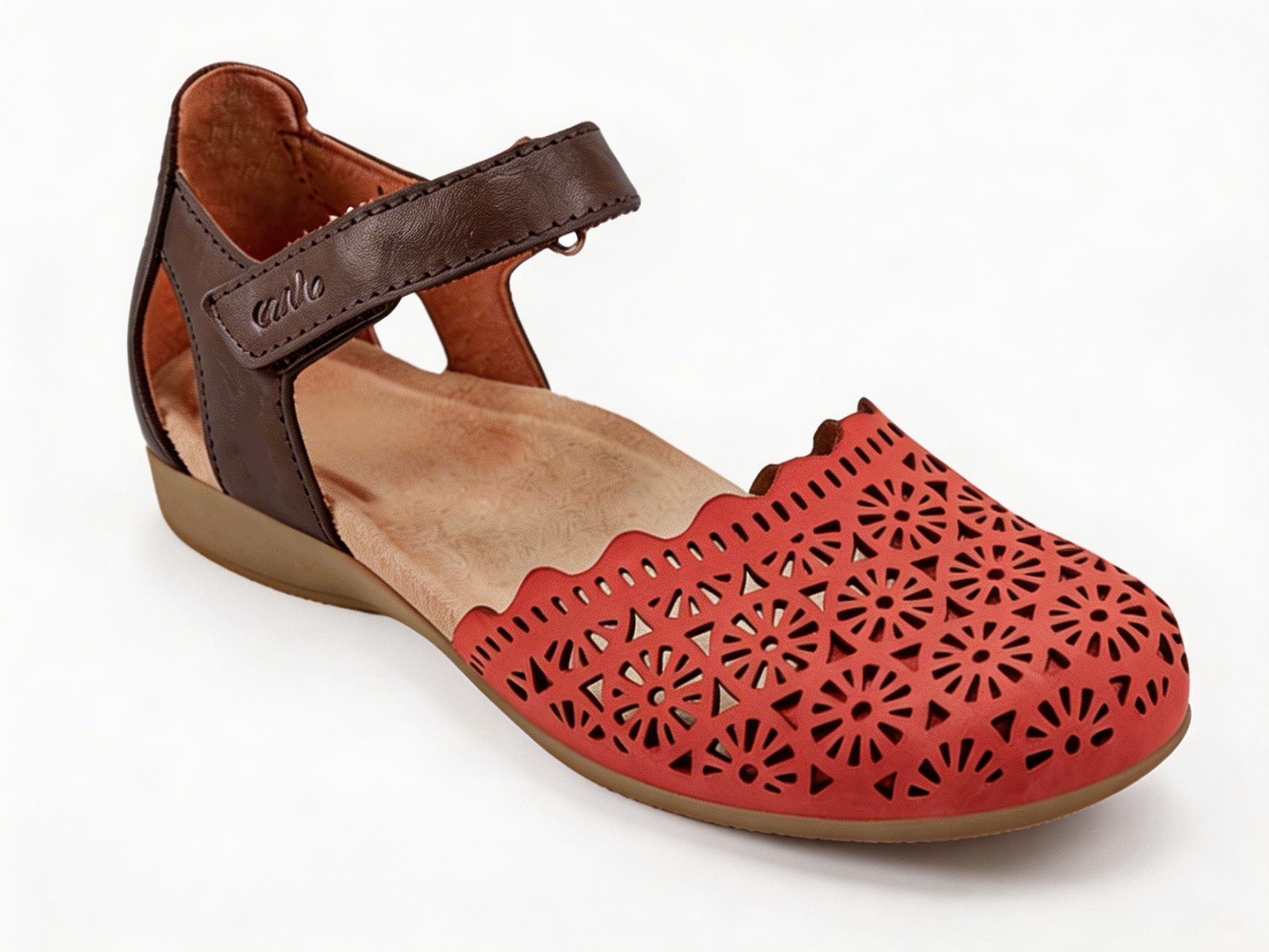 Women's Perforated Two-Piece Flat Sandals