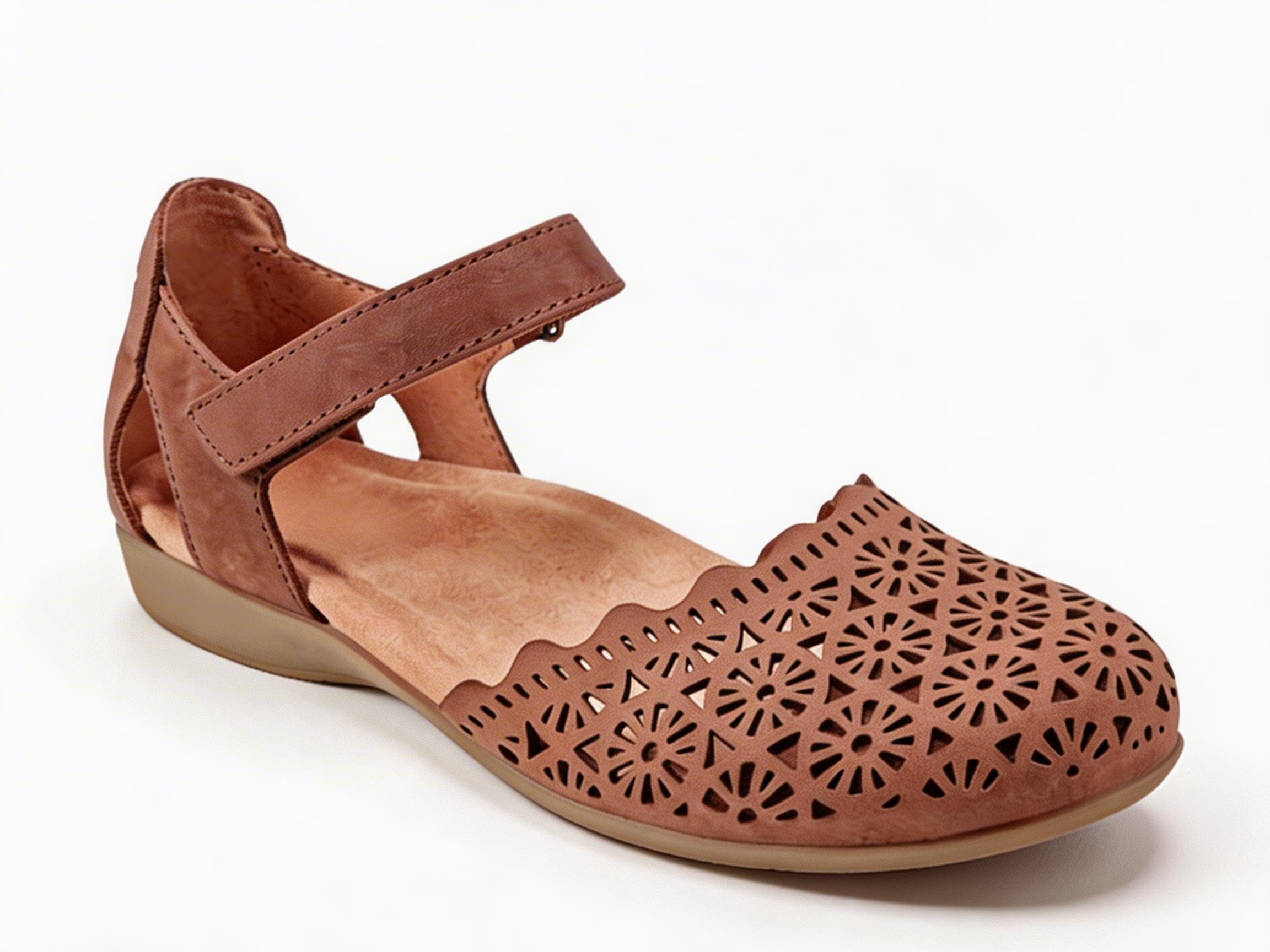 Women's Perforated Two-Piece Flat Sandals
