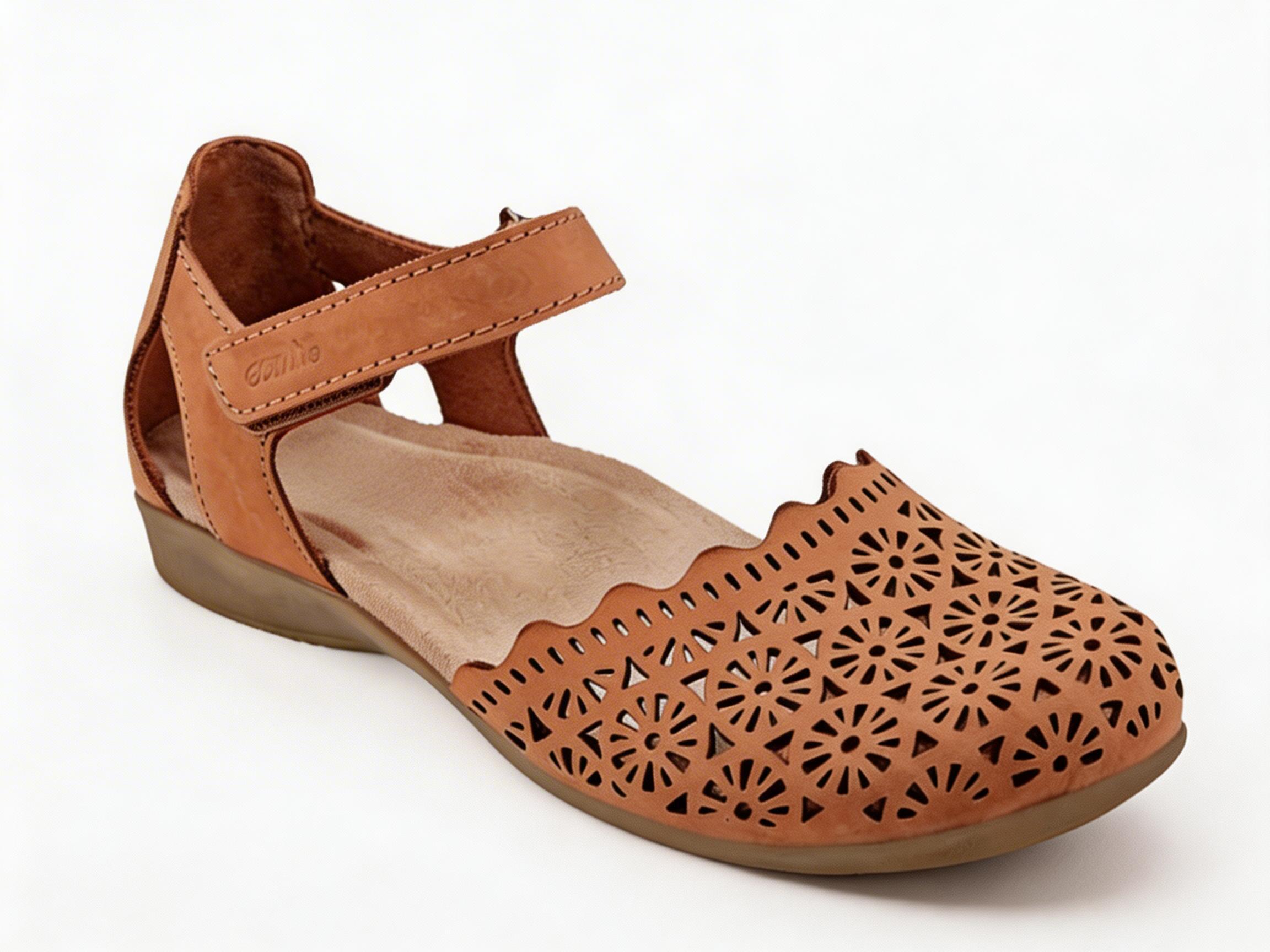 Women's Perforated Two-Piece Flat Sandals