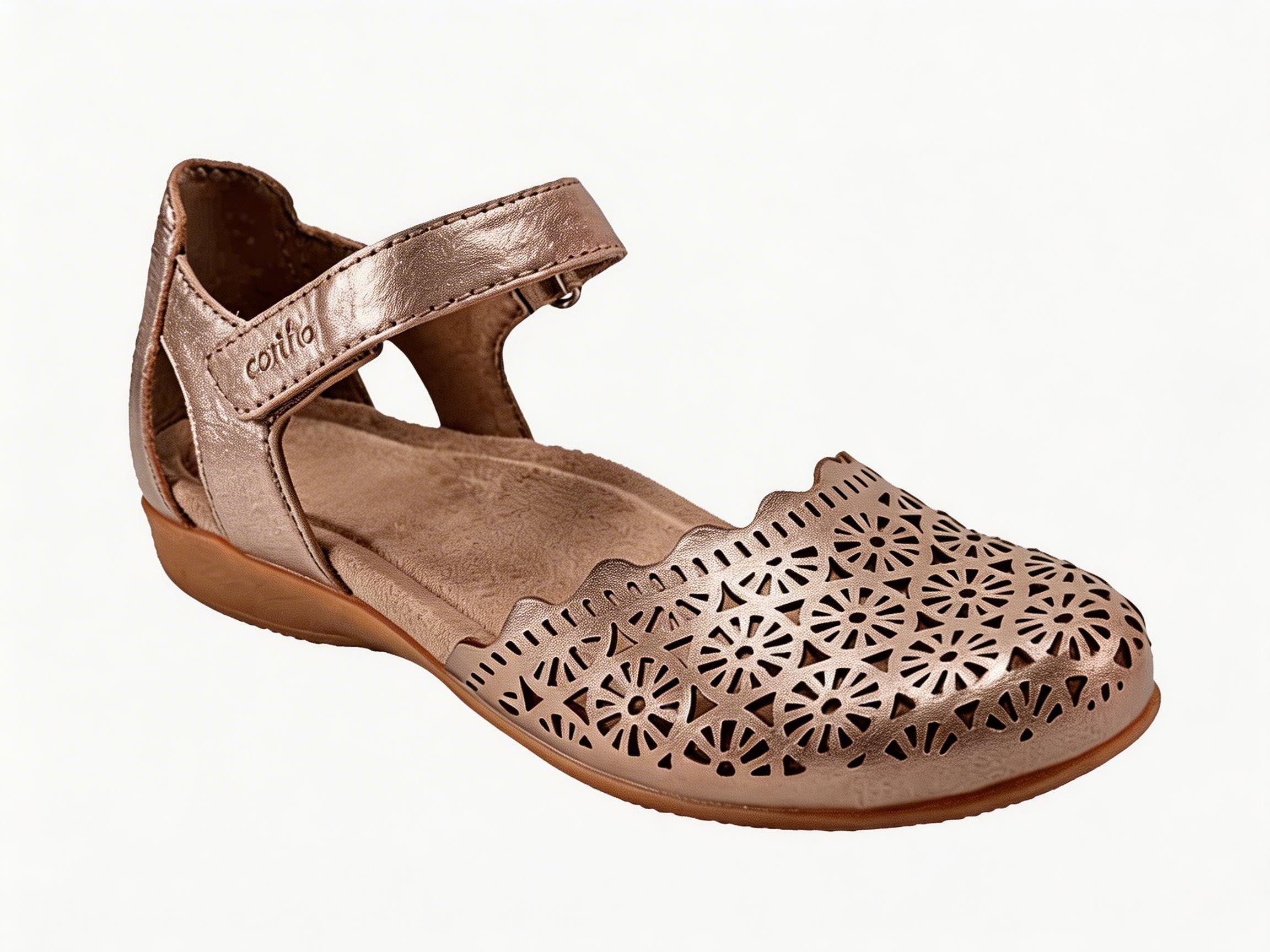 Women's Perforated Two-Piece Flat Sandals