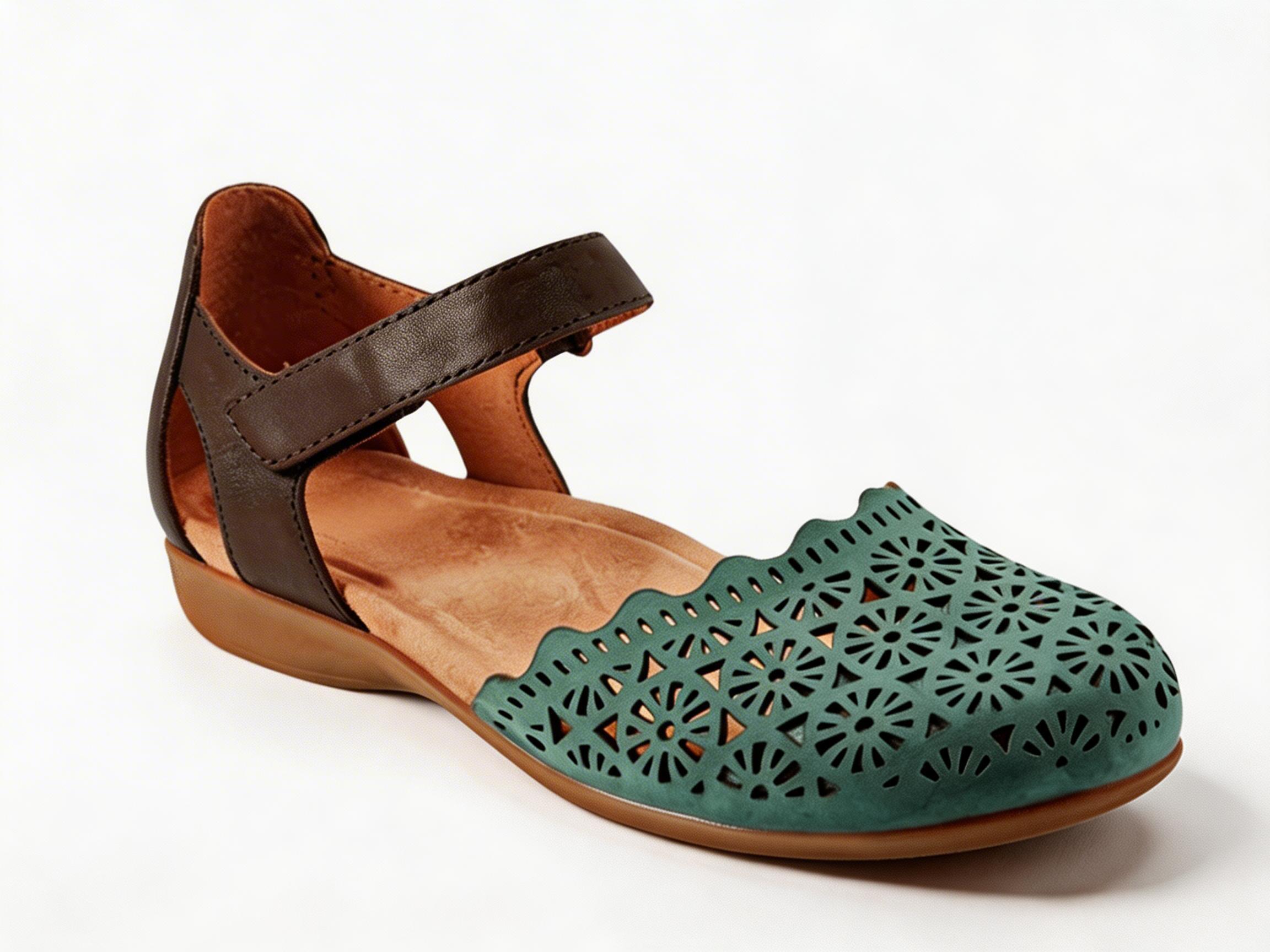 Women's Perforated Two-Piece Flat Sandals