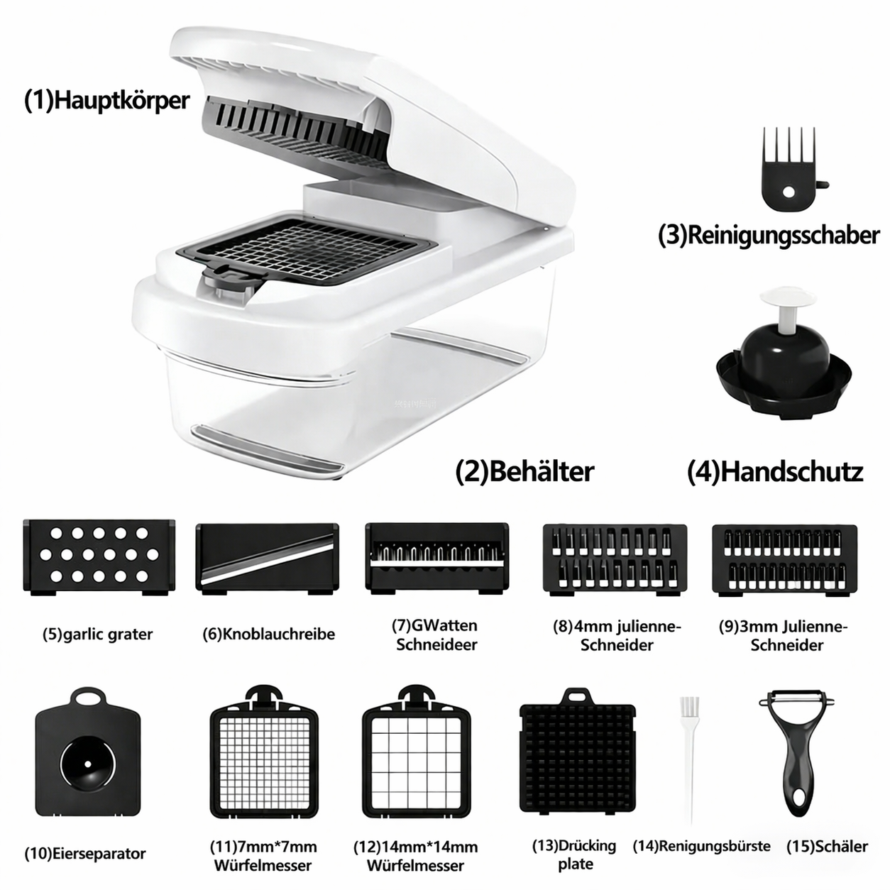 15-in-1 Vegetable Chopper | Multifunctional Food Cutter with Container