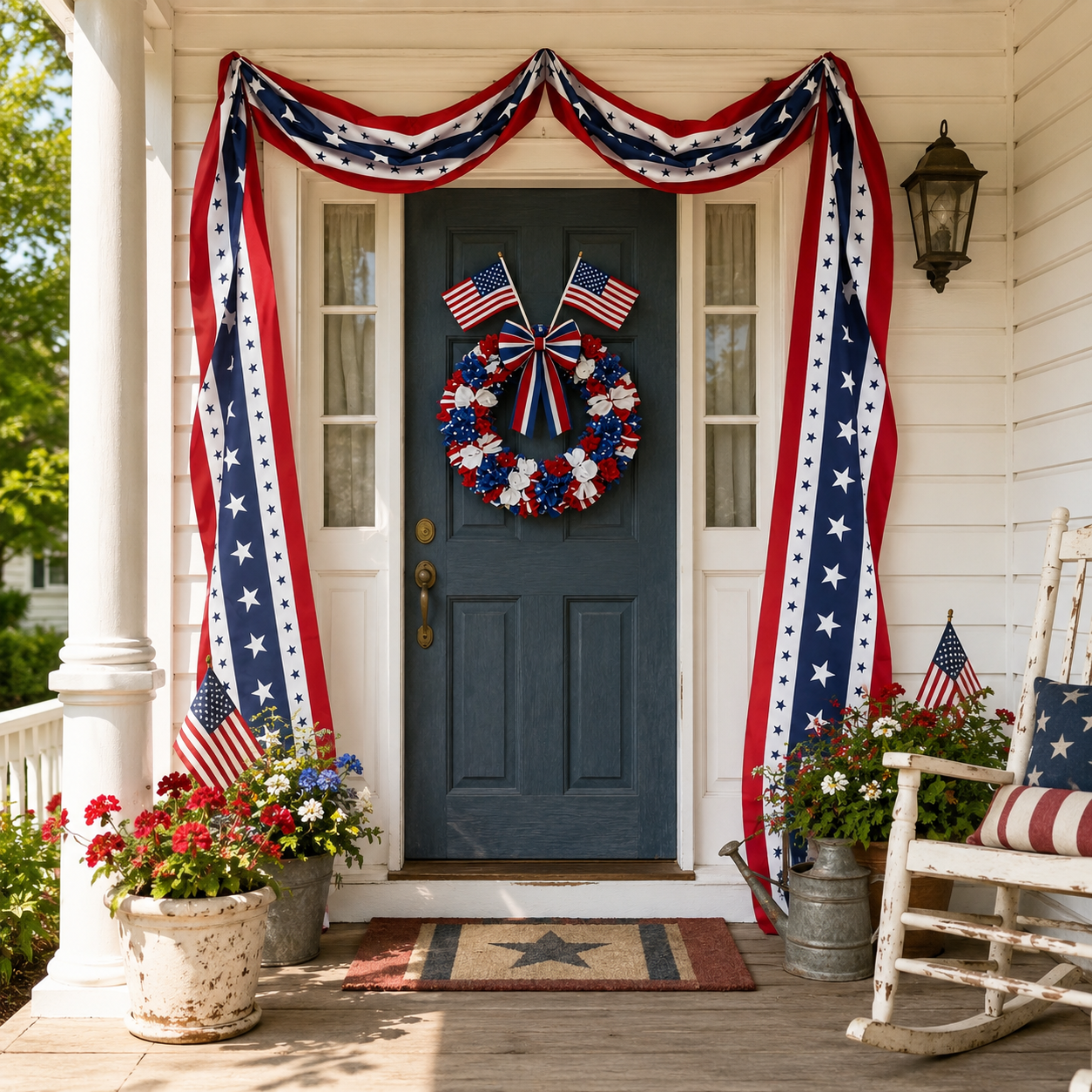 299.2" Lighted Patriotic USA Banner With Remote