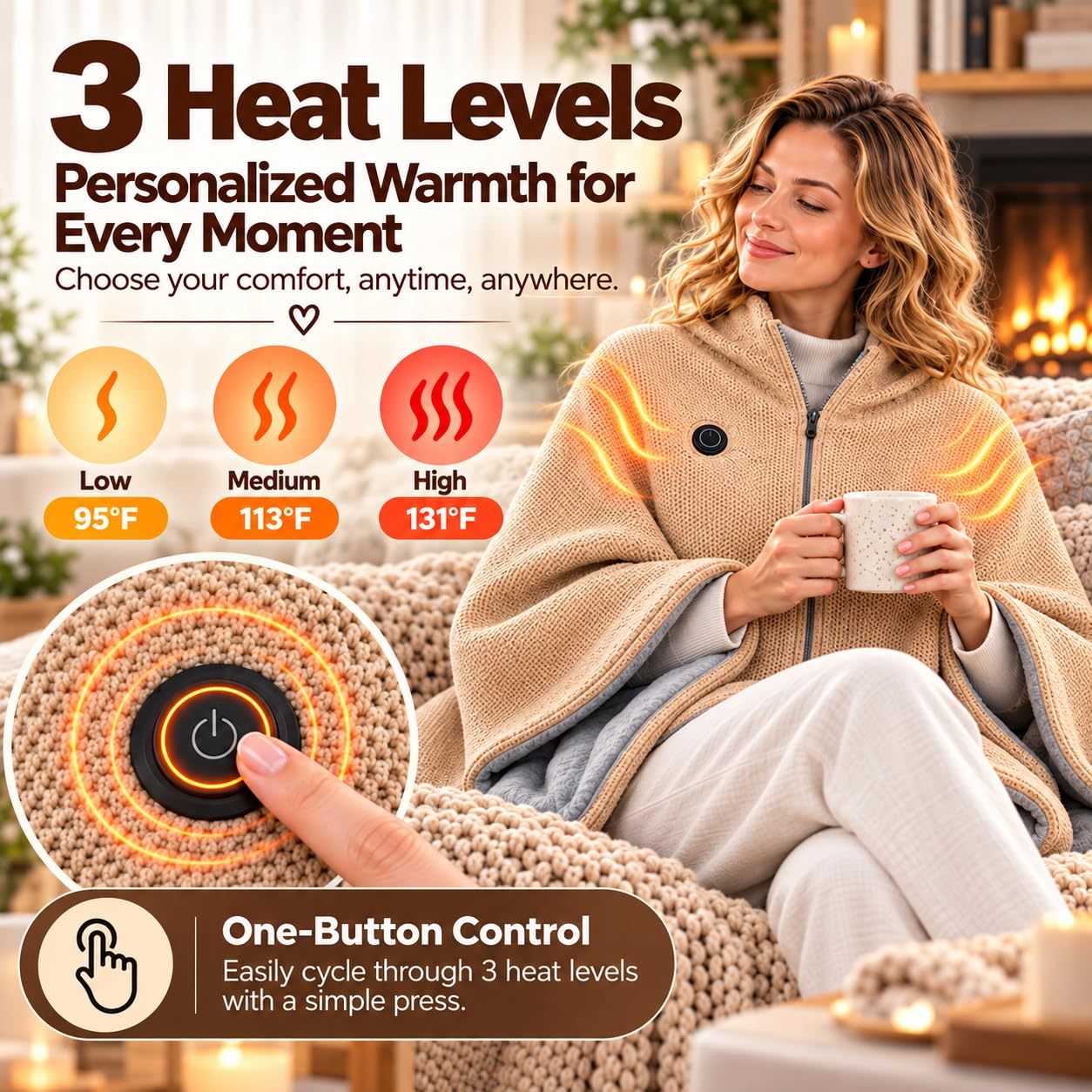 🔥 A Warm Hug for Grandma — Graphene Heated Shawl Blanket, Adjustable Warmth, Cozy Comfort & Soothing Heat All Winter Long! ❤️