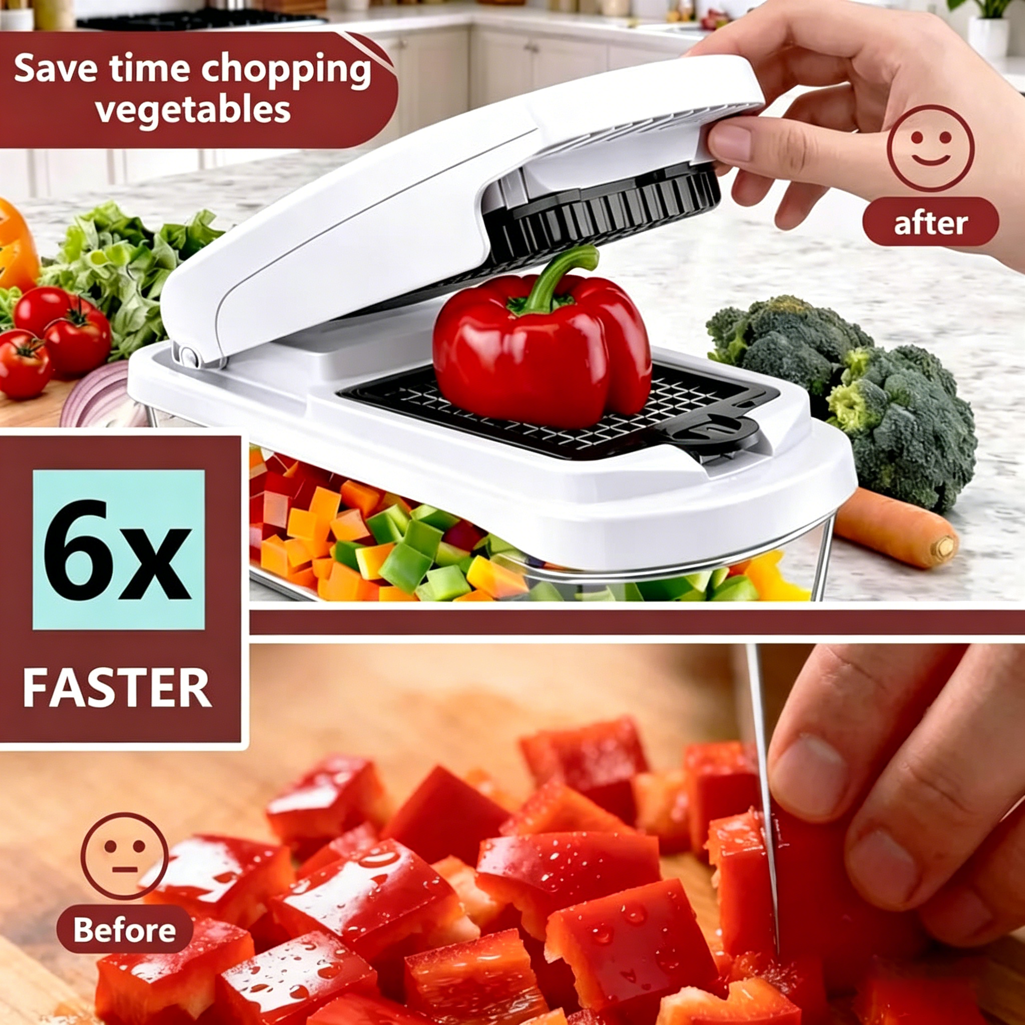 15-in-1 Vegetable Chopper | Multifunctional Food Cutter with Container
