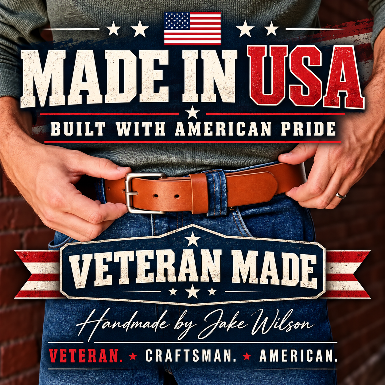 🔥 100% Handmade Full-Grain Buffalo Leather Belt – Built to Last
