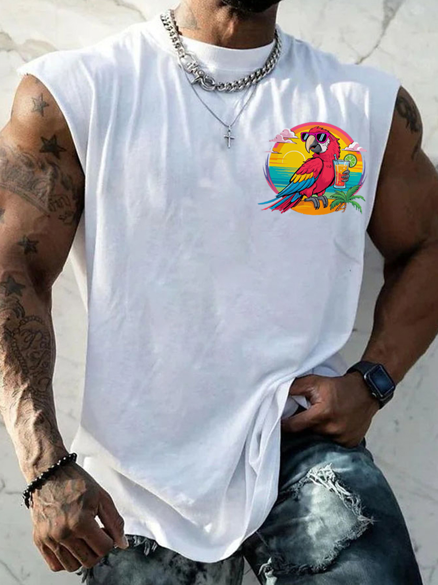 Men's I‘m Retired It‘s 5 O'clock Everywhere Parrot Casual Tank Top
