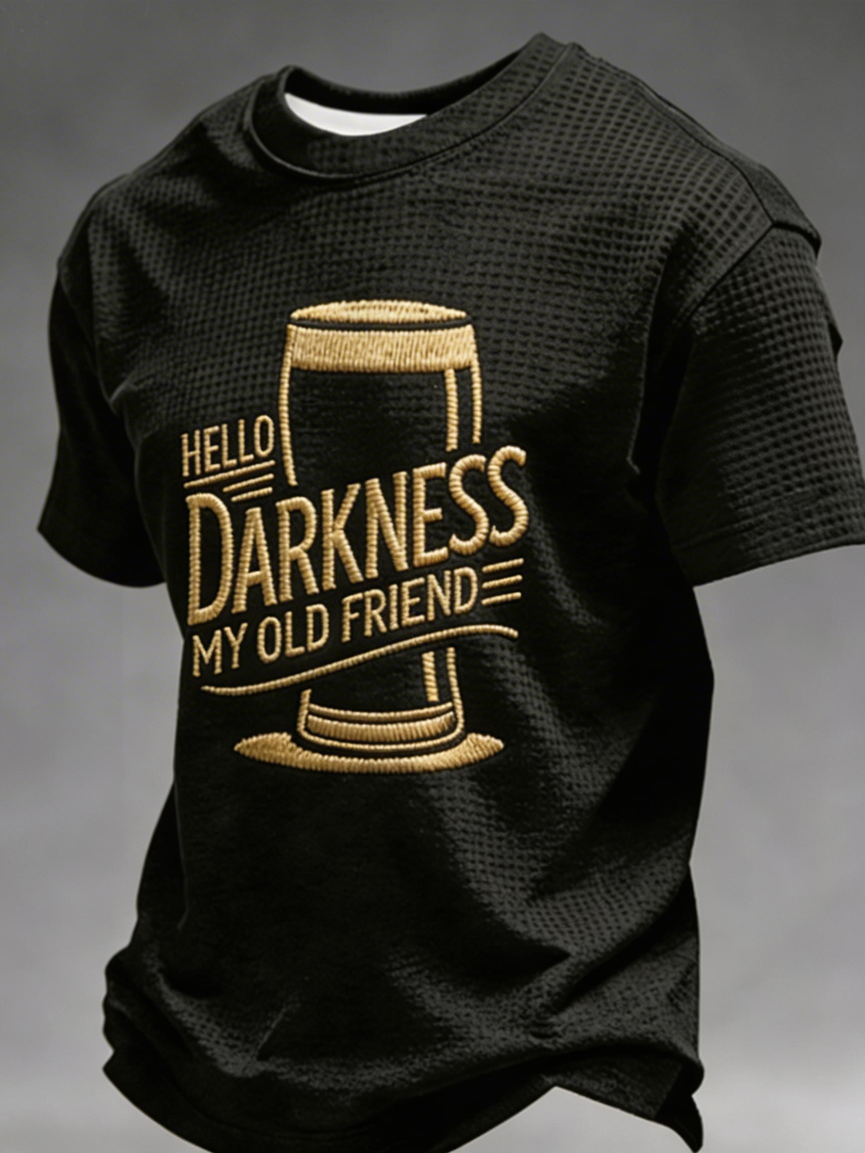 Men's Hello Darkness My Old Friend short sleeve Waffle Shirt