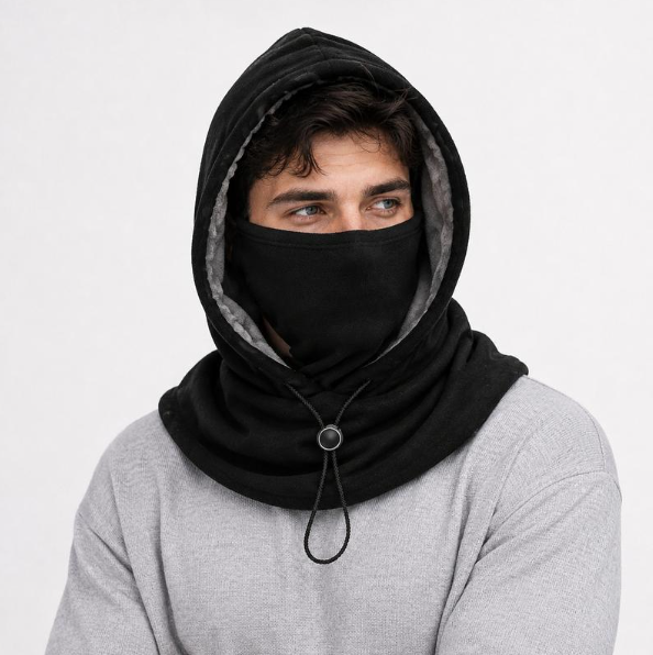 3-in-1 Winter Balaclava for Men & Women – Fleece-Lined Thermal Hood, Face Cover & Neck Warmer