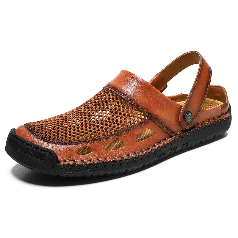 🔥Last Day 60% OFF🔥Men's Premium Leather Closed-Toe Sandals - Non-Slip Outdoor Summer Shoes