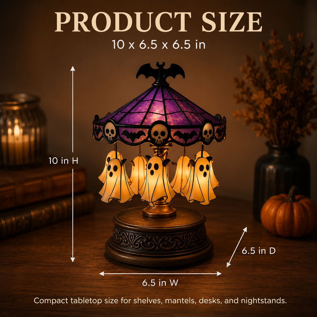Halloween Ghost Carousel Table Lamp