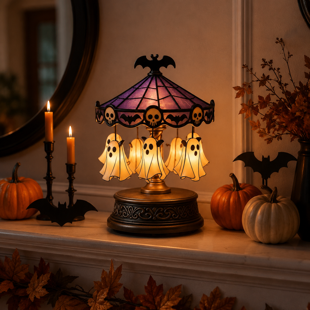 Halloween Ghost Carousel Table Lamp