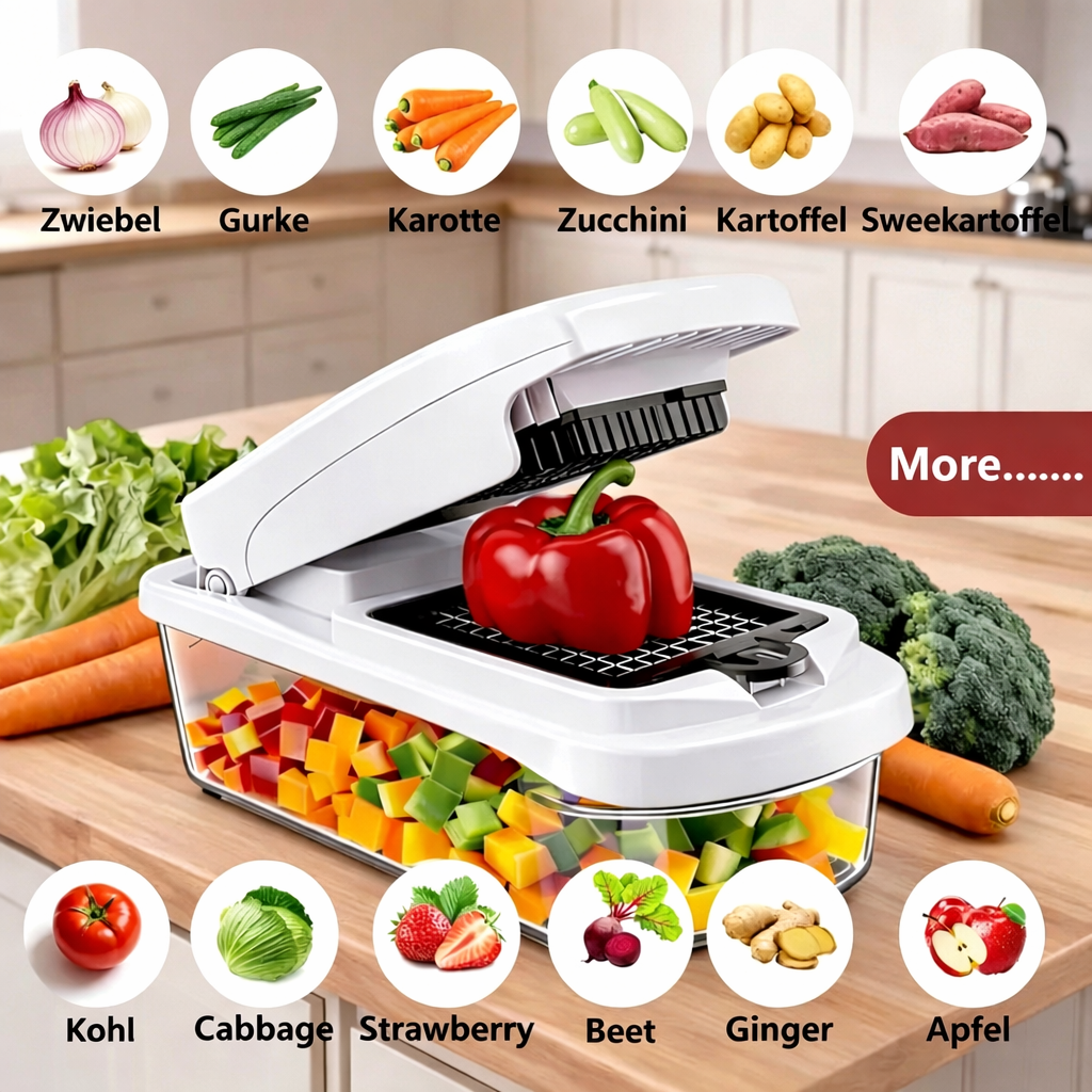 15-in-1 Vegetable Chopper | Multifunctional Food Cutter with Container