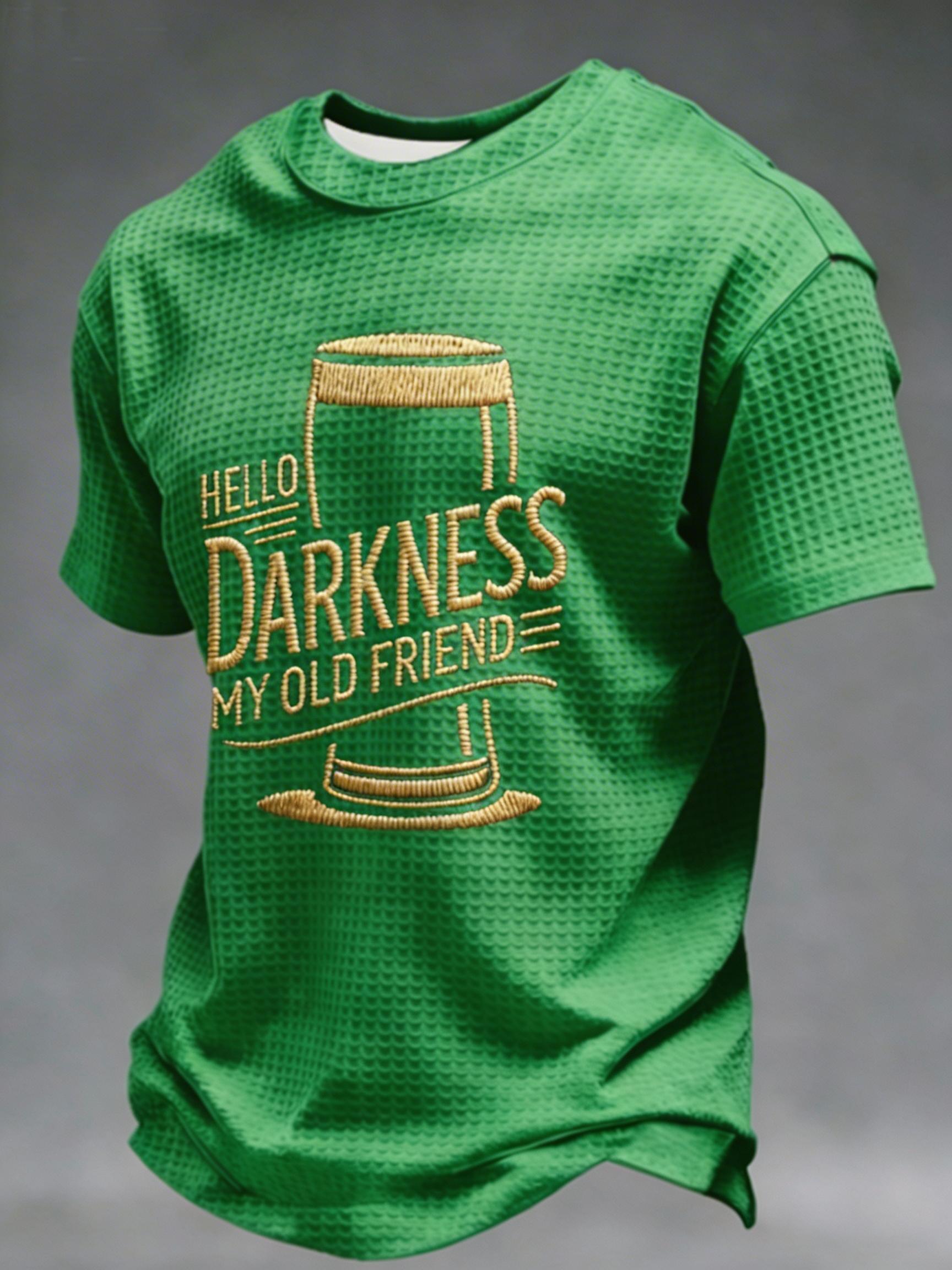Men's Hello Darkness My Old Friend short sleeve Waffle Shirt