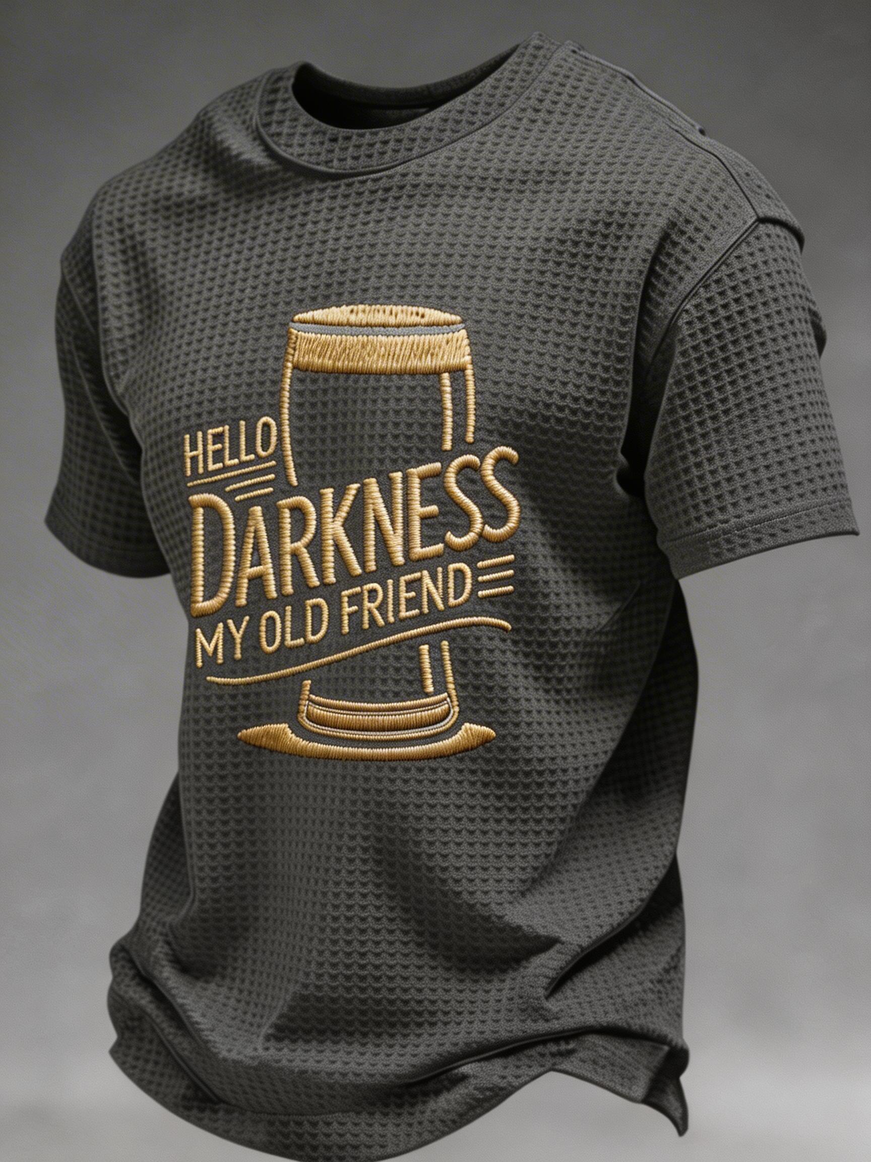 Men's Hello Darkness My Old Friend short sleeve Waffle Shirt