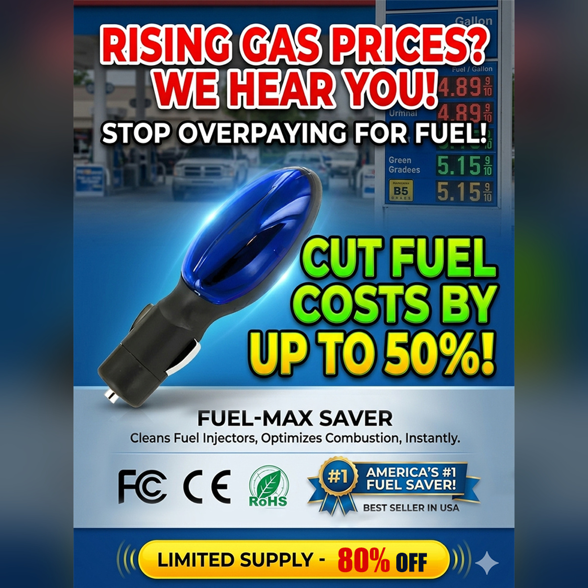 [Reduces fuel consumption by half] Car fuel-saving device