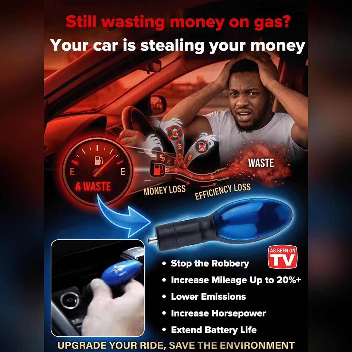 [Reduces fuel consumption by half] Car fuel-saving device