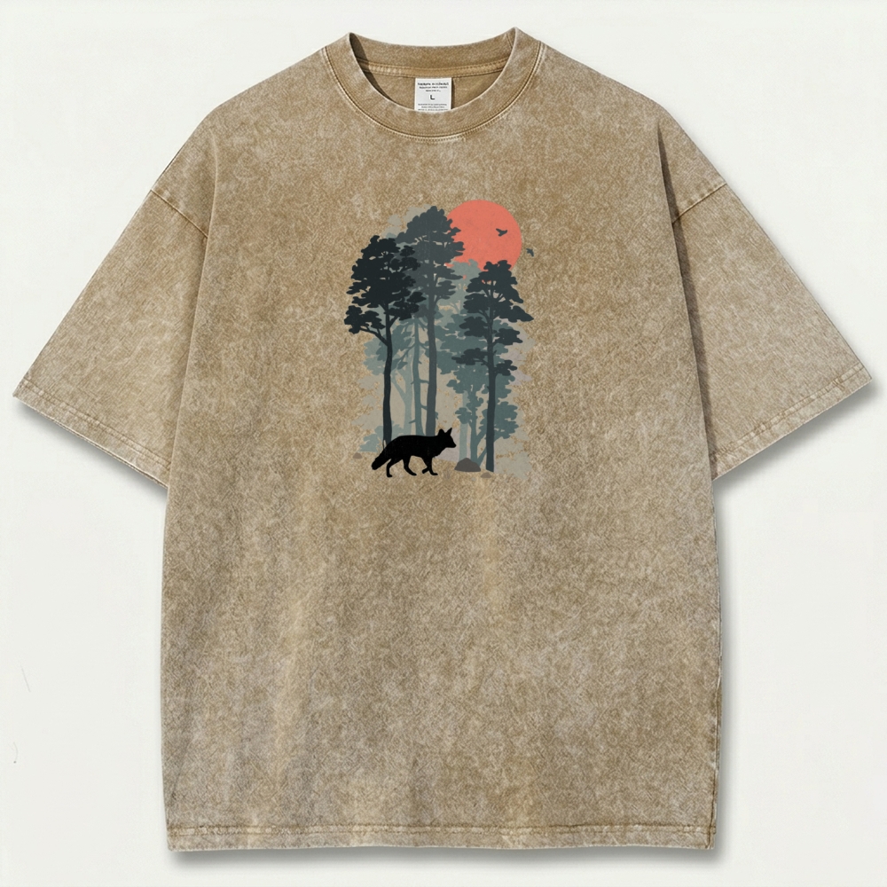 Fox In The Woods Vintage Organic Cotton Trail Tee-HikeVista