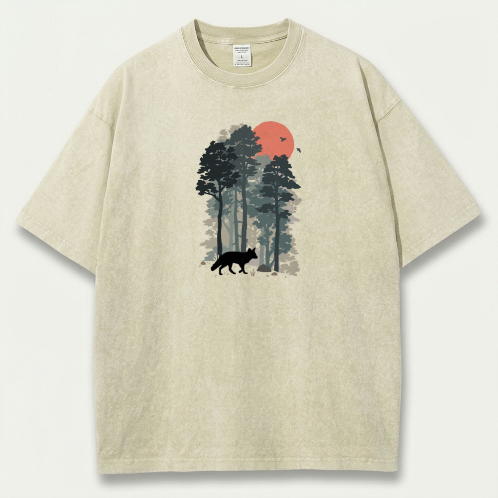 Fox In The Woods Vintage Organic Cotton Trail Tee-HikeVista