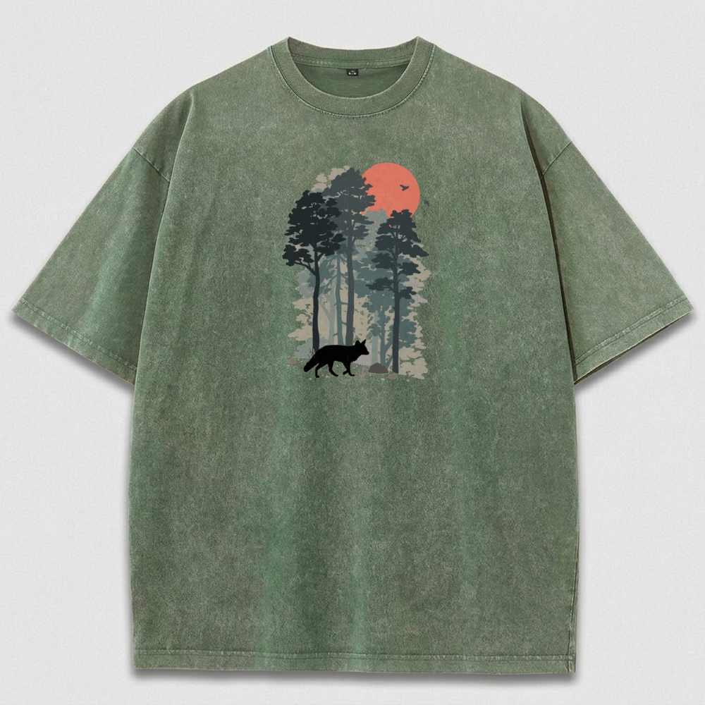 Fox In The Woods Vintage Organic Cotton Trail Tee-HikeVista