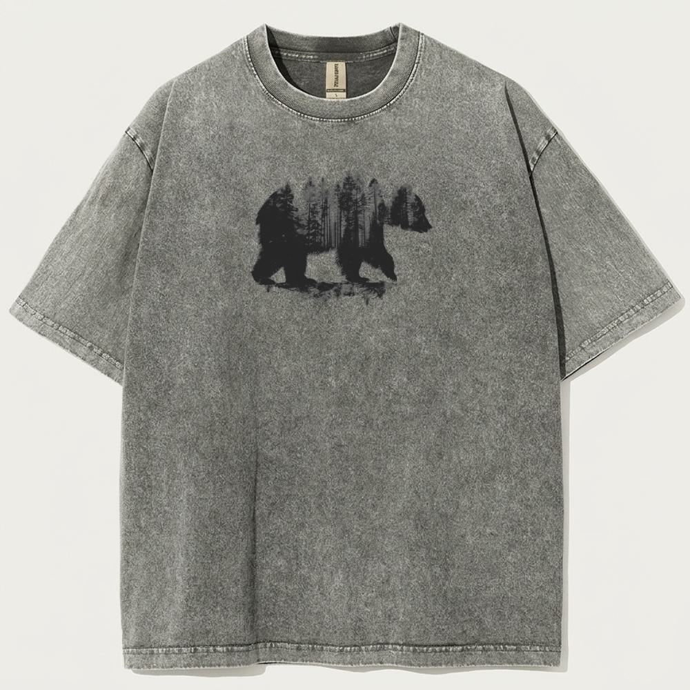 Bear Forest Vintage Organic Cotton Hiking Tee-HikeVista