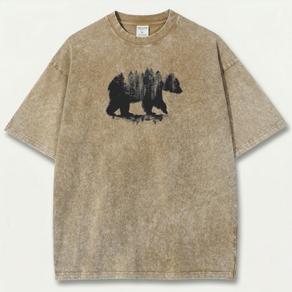 Bear Forest Vintage Organic Cotton Hiking Tee-HikeVista