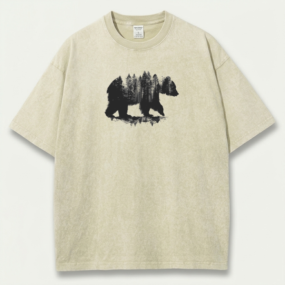 Bear Forest Vintage Organic Cotton Hiking Tee-HikeVista