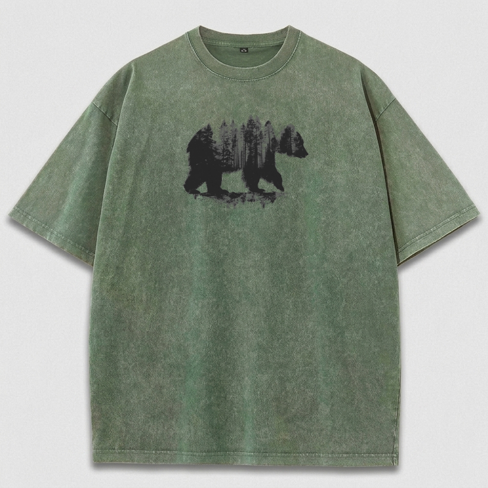Bear Forest Vintage Organic Cotton Hiking Tee-HikeVista