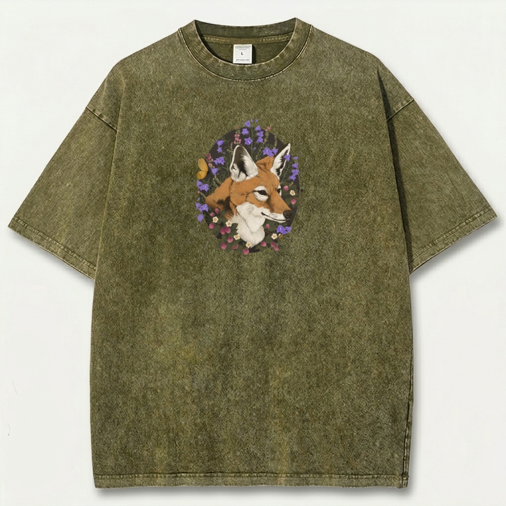 Fox Wildflower Vintage Organic Cotton Trail Tee-HikeVista