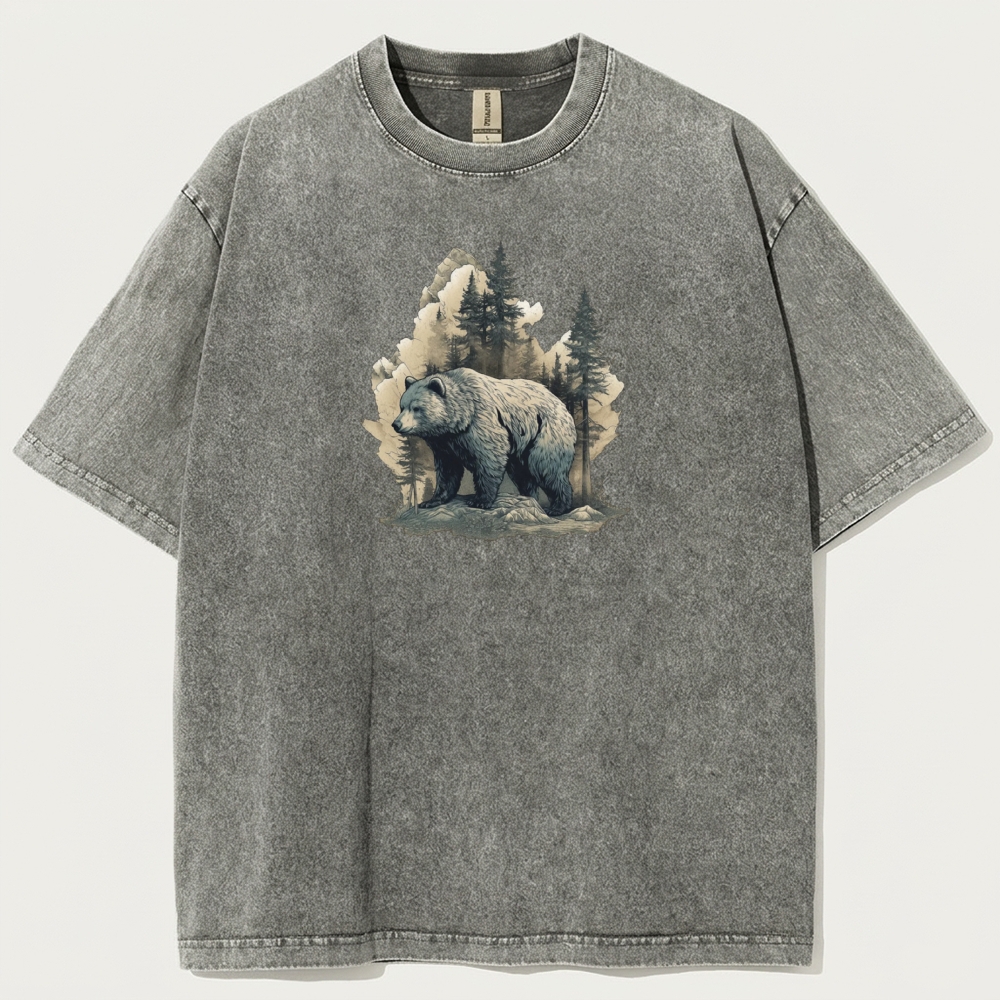 Bear In The Woods Vintage Organic Cotton Trail Tee-HikeVista