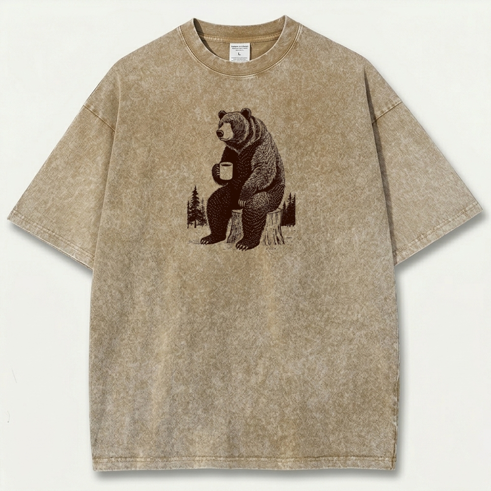 Bear In The Woods Vintage Organic Cotton Trail Tee-HikeVista