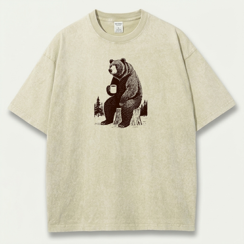 Bear In The Woods Vintage Organic Cotton Trail Tee-HikeVista