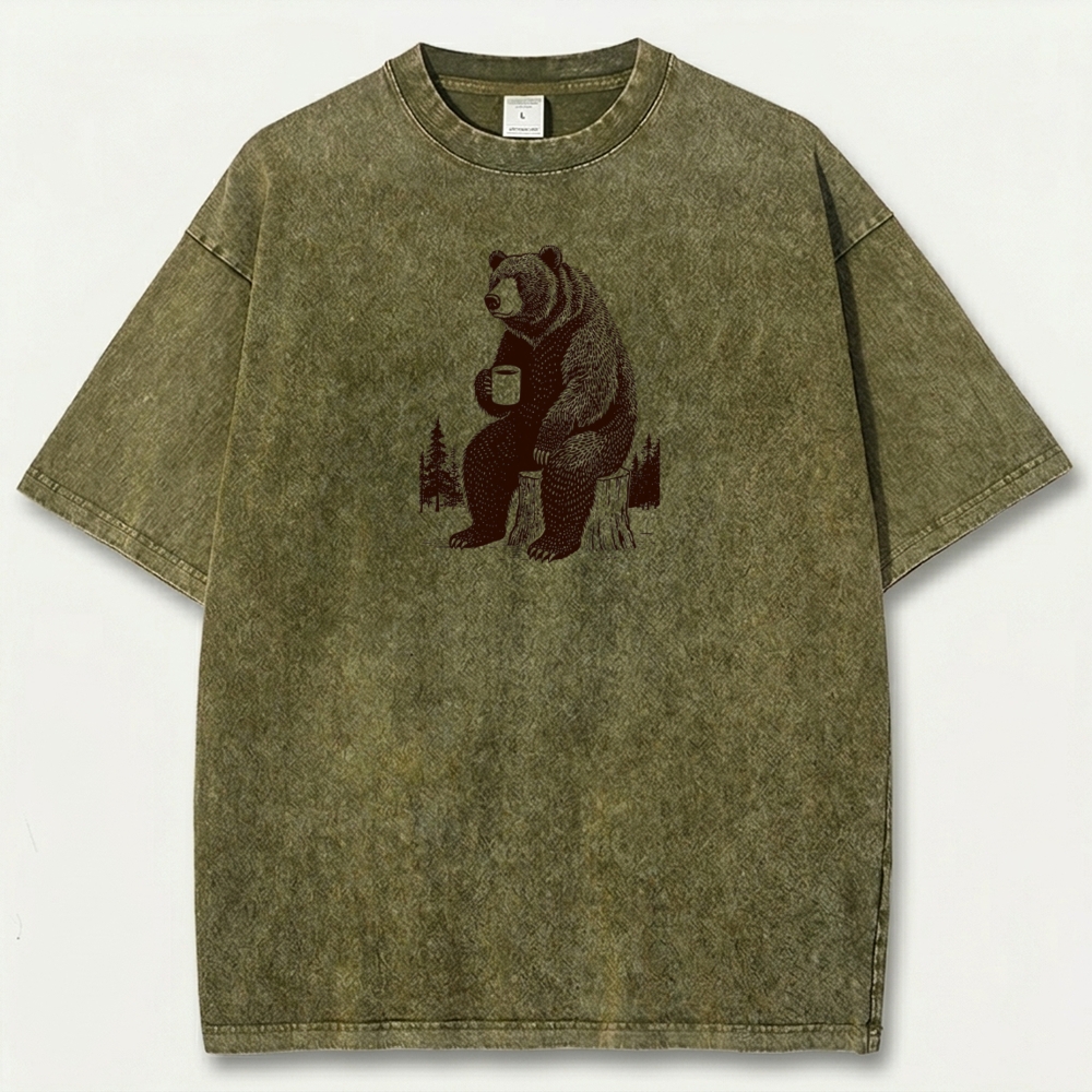 Bear In The Woods Vintage Organic Cotton Trail Tee-HikeVista