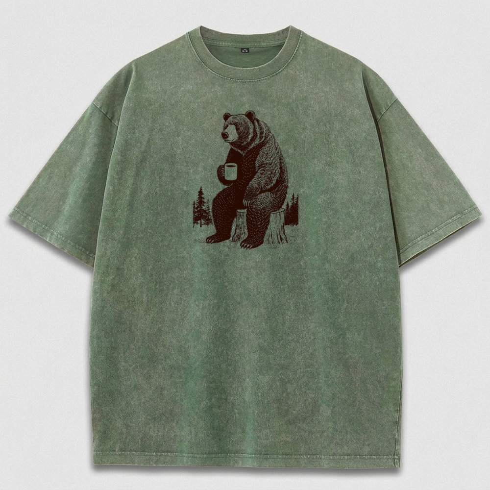 Bear In The Woods Vintage Organic Cotton Trail Tee-HikeVista