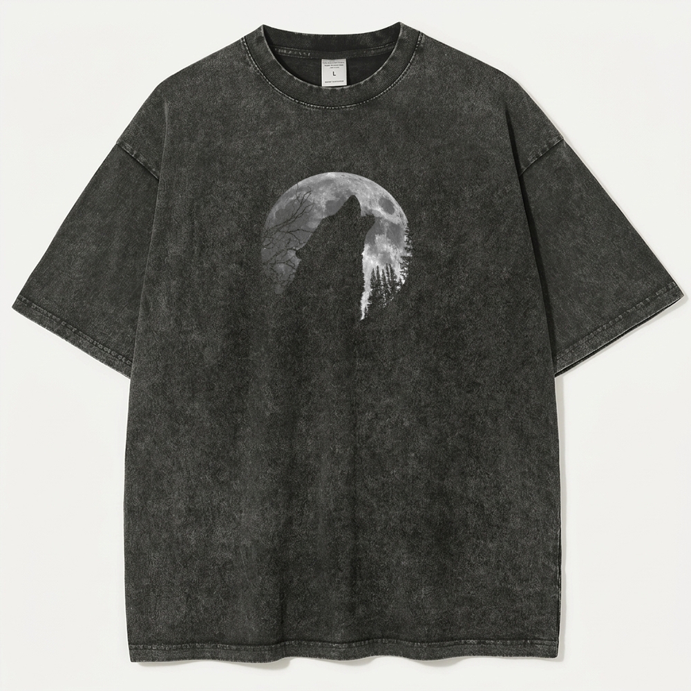 Wolf Howl Forest Vintage Organic Cotton Trail Tee-HikeVista