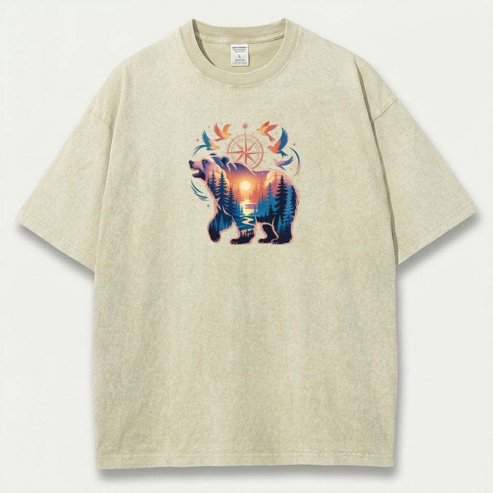 Bear Forest Vintage Organic Cotton Hiking Tee-HikeVista