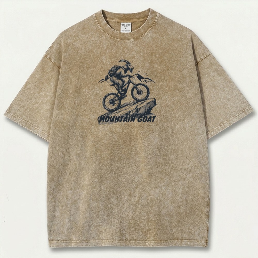 Mountain Goat Vintage Organic Cotton Hiking Tee-HikeVista