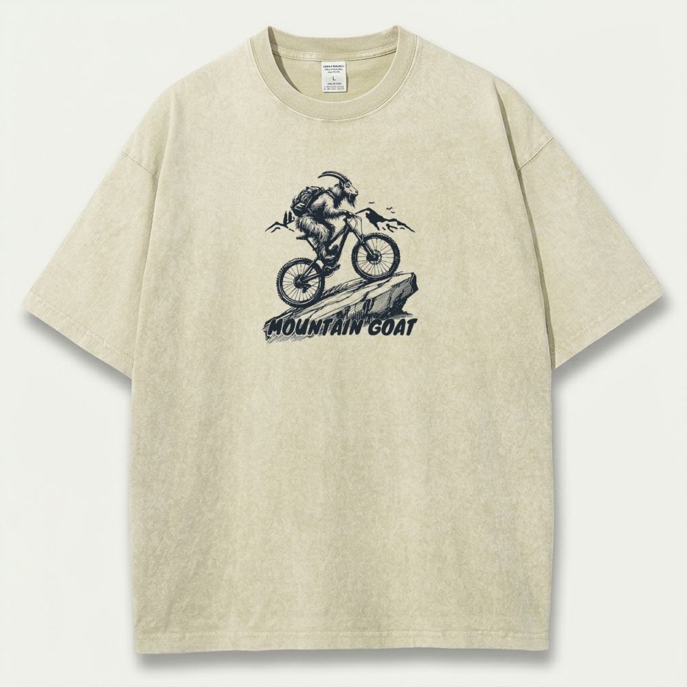 Mountain Goat Vintage Organic Cotton Hiking Tee-HikeVista