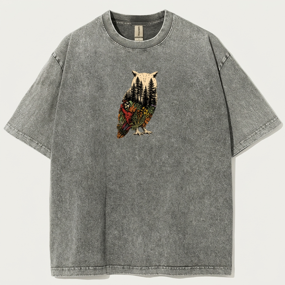 Owl Forest Vintage Organic Cotton Hiking Tee-HikeVista