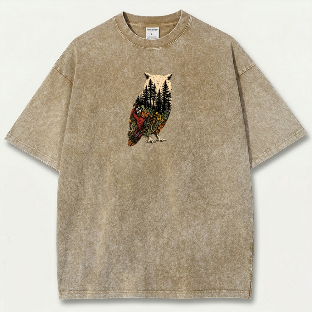 Owl Forest Vintage Organic Cotton Hiking Tee-HikeVista