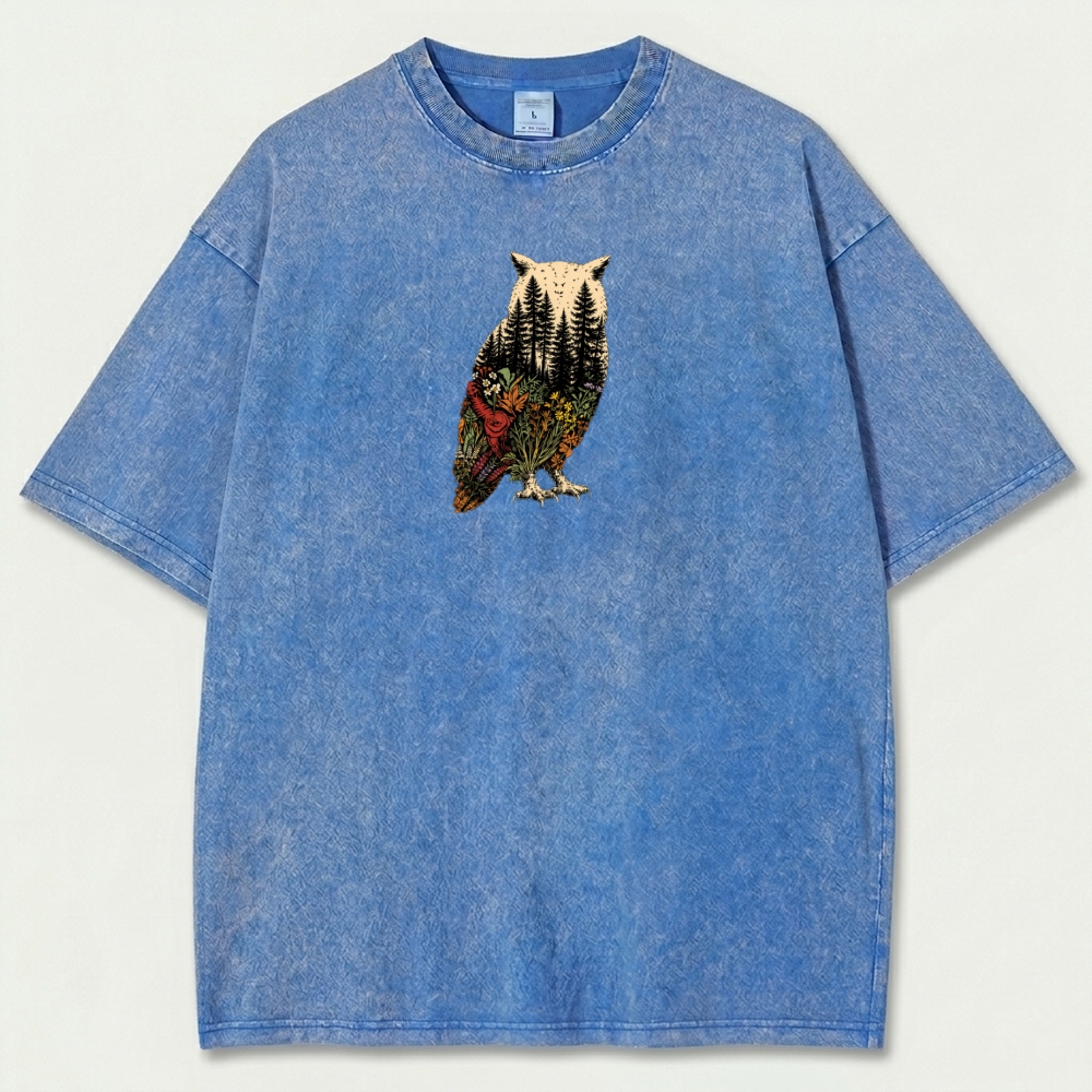 Owl Forest Vintage Organic Cotton Hiking Tee-HikeVista