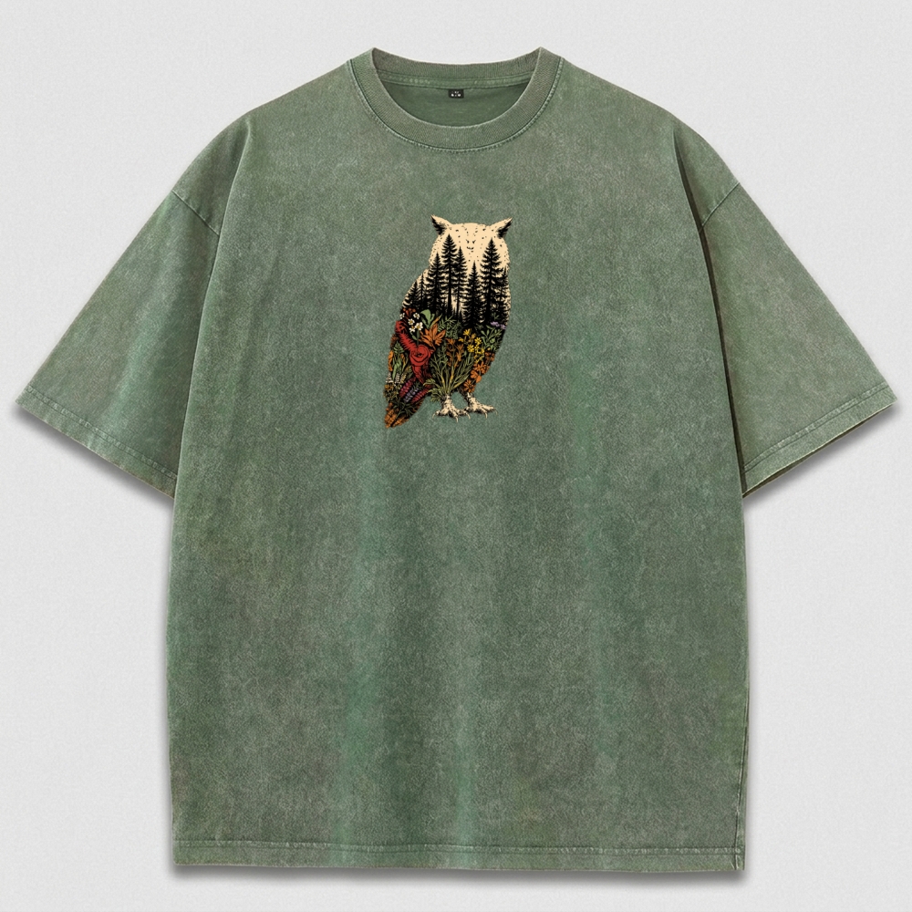 Owl Forest Vintage Organic Cotton Hiking Tee-HikeVista