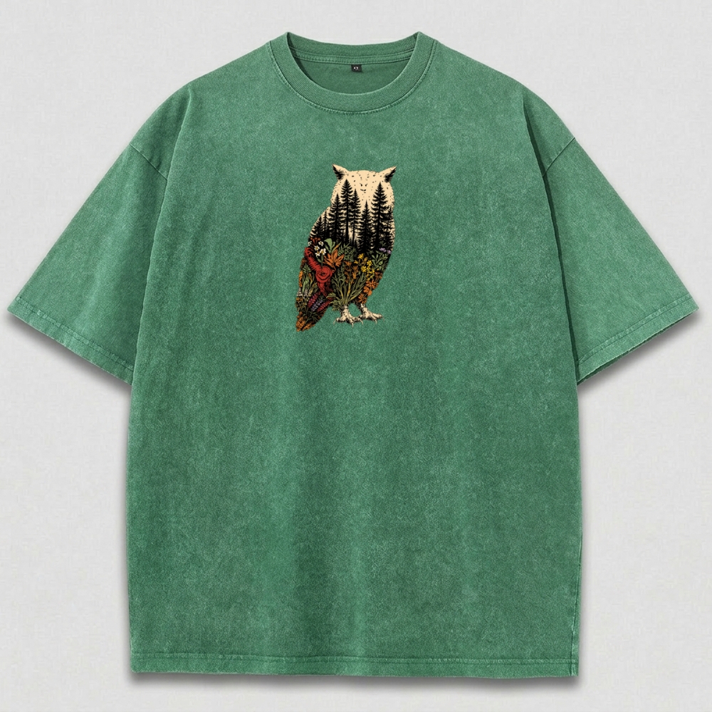 Owl Forest Vintage Organic Cotton Hiking Tee-HikeVista
