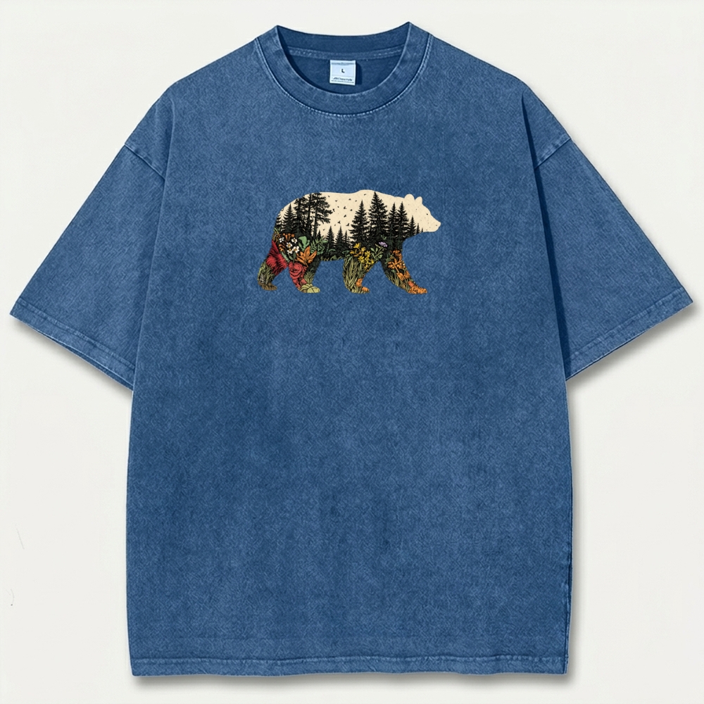 Bear Forest Vintage Organic Cotton Hiking Tee-HikeVista