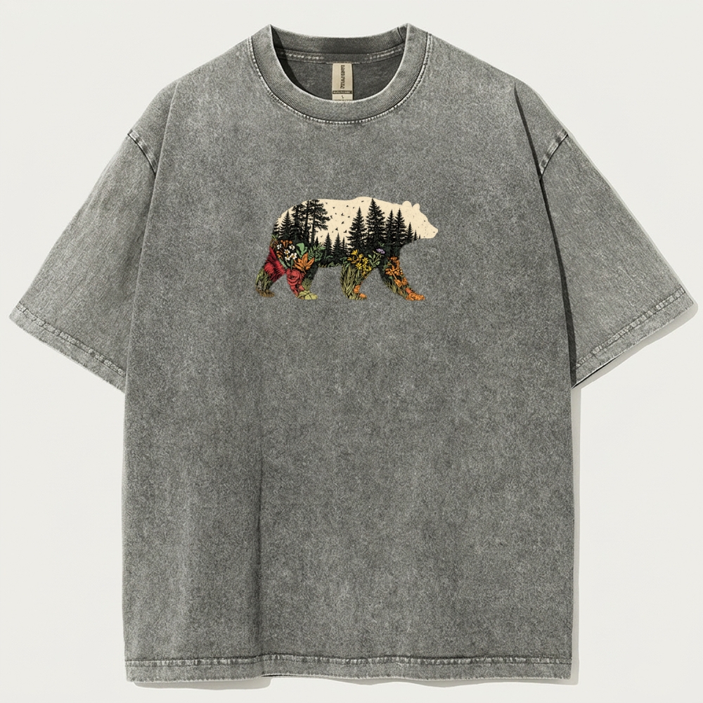 Bear Forest Vintage Organic Cotton Hiking Tee-HikeVista