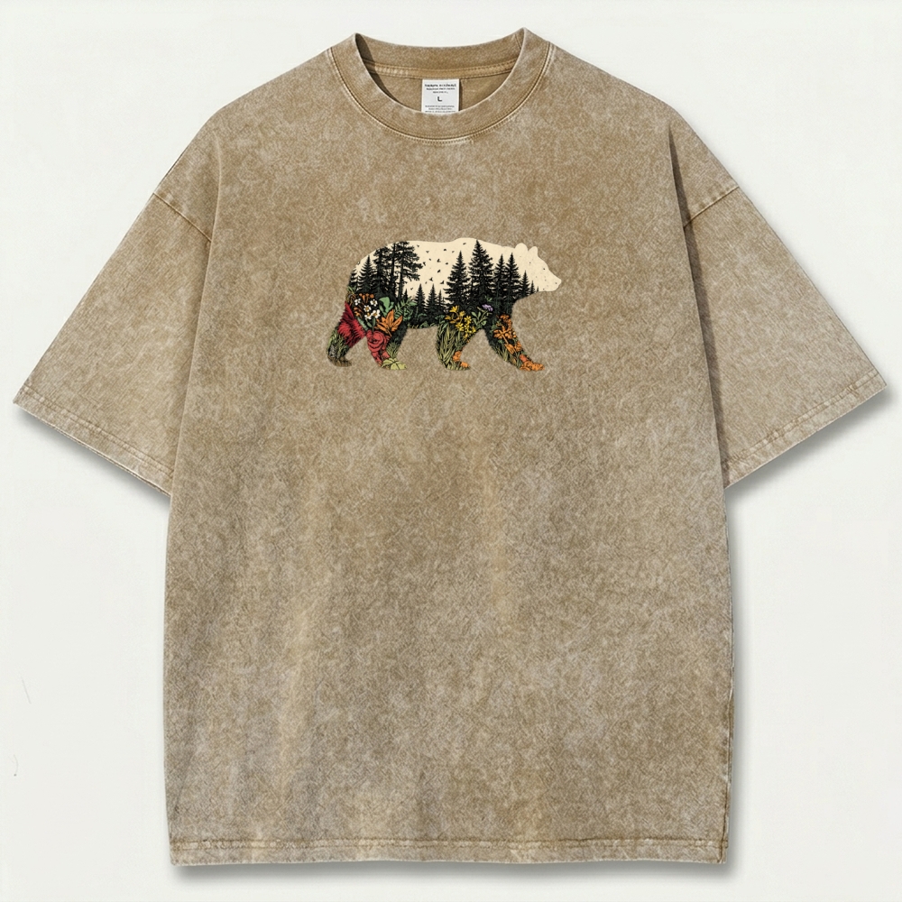 Bear Forest Vintage Organic Cotton Hiking Tee-HikeVista