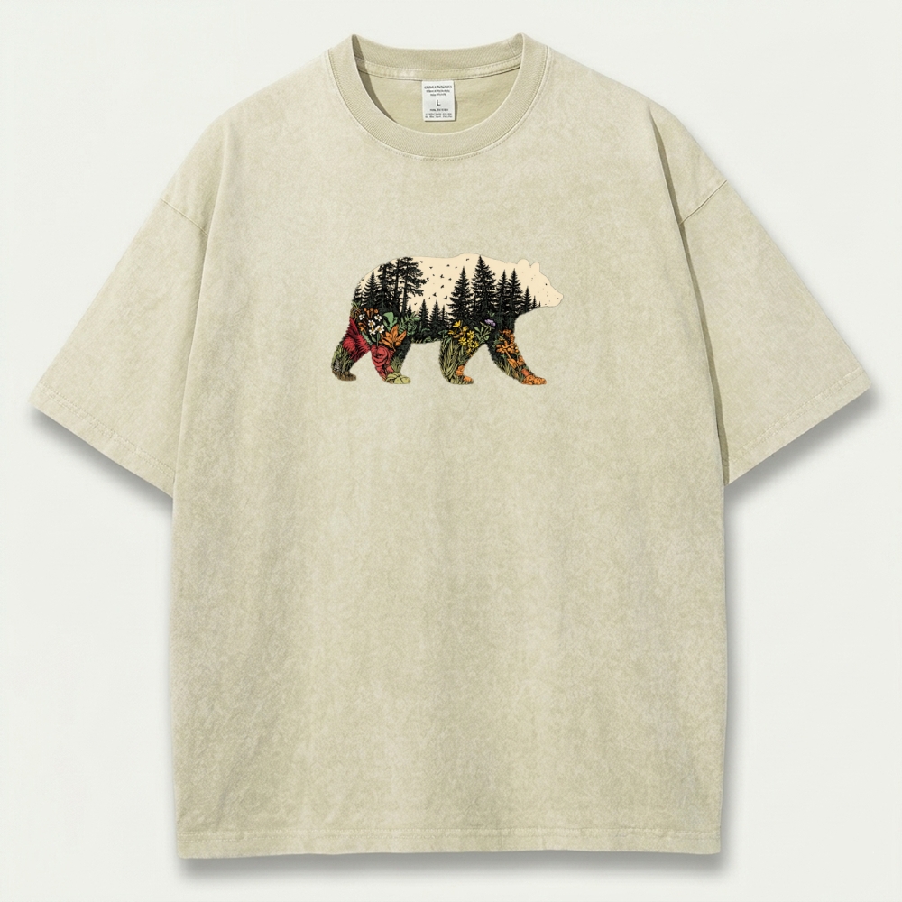 Bear Forest Vintage Organic Cotton Hiking Tee-HikeVista