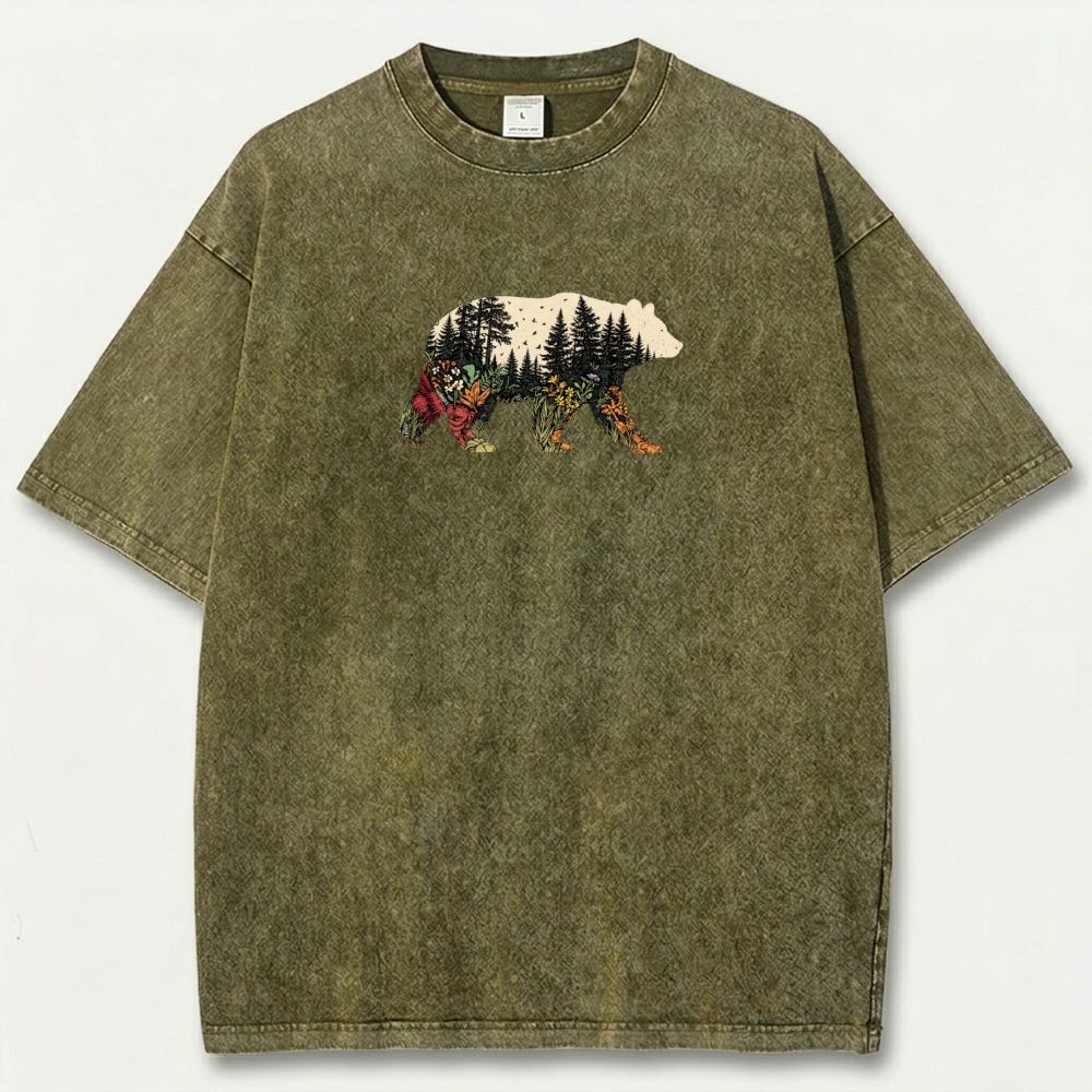 Bear Forest Vintage Organic Cotton Hiking Tee-HikeVista
